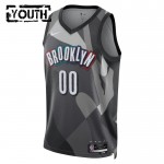 Brooklyn Nets Trikot Benutzerdefinierte Nike 2024-25 City Edition Grau Swingman - Kinder